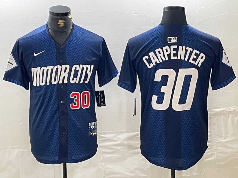 Mens Detroit Tigers #30 Kerry Carpenter Number 2024 Navy City Connect Cool Base Limited Stitched Jersey->detroit tigers->MLB Jersey